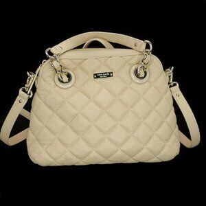 Kate Spade Gold Coast Georgina 2-Way Beige Quilted Crossbody Purse with Dust Bag